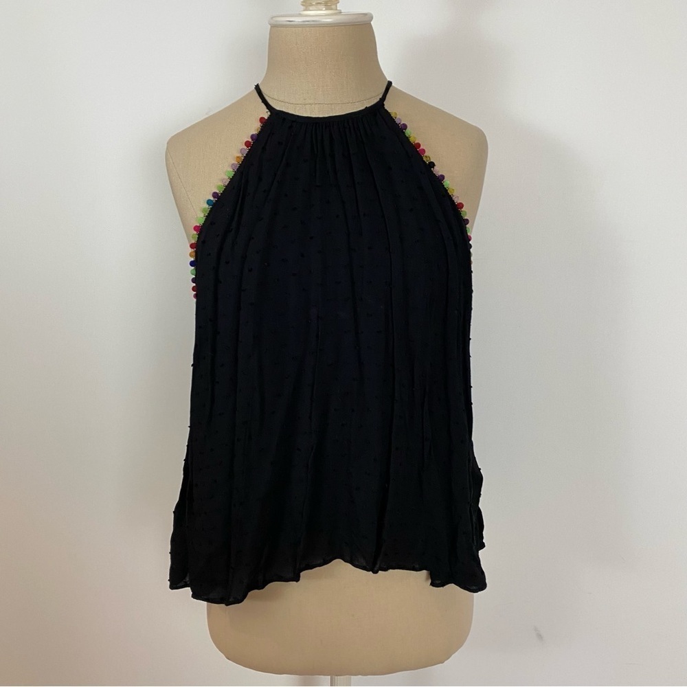 Honey Belle Womens Tank Top Black Textured L